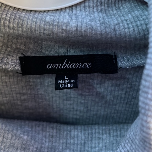 gray turtle neck long sleeve shirt - Picture 3 of 3